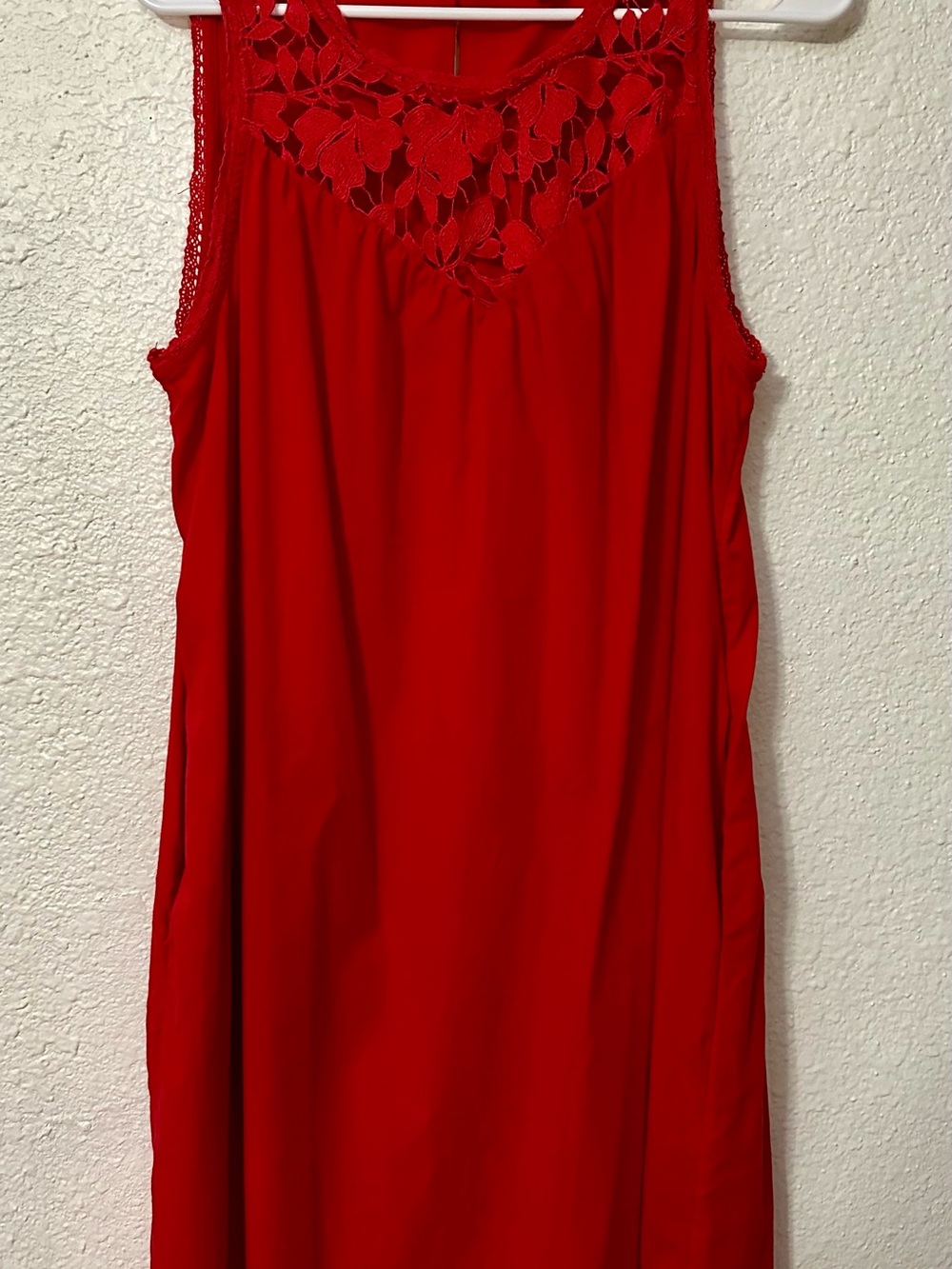 Knox Rose Red Lace Yoke Camisole Dress